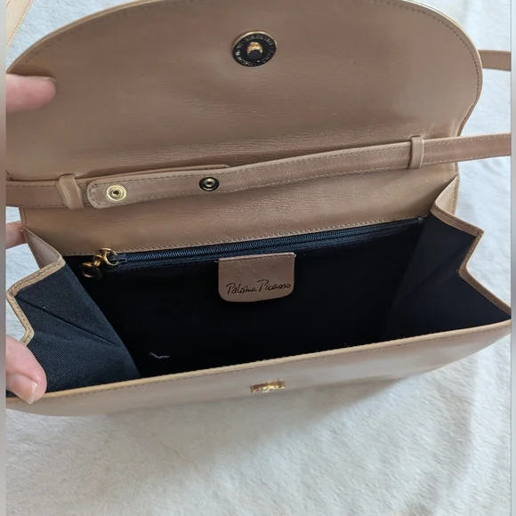 Rare Vintage Paloma Picasso Beige Shoulder Bag  Collectible - Picture 5 of 13